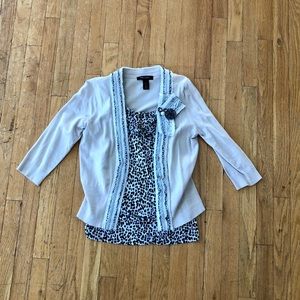 WHBM Cheetah Print Tank & Matching Sweater